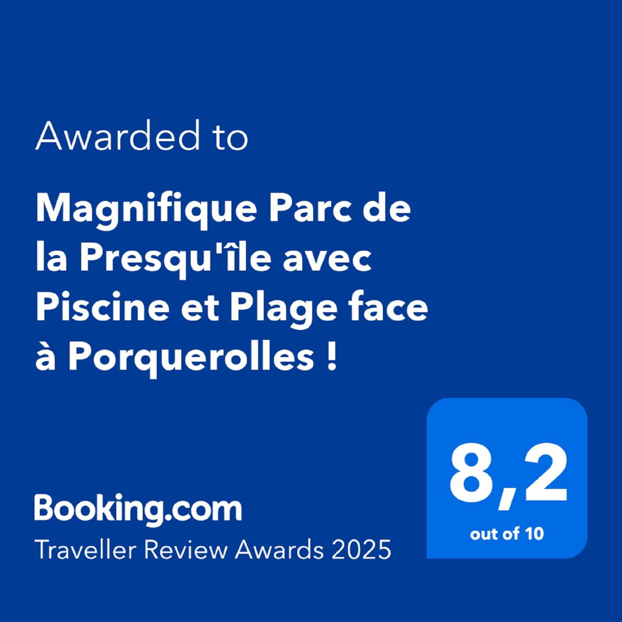 Magnifique Parc De La Presqu'Ile Avec Piscine Et Plage Face A Porquerolles ! Hyères Exteriör bild